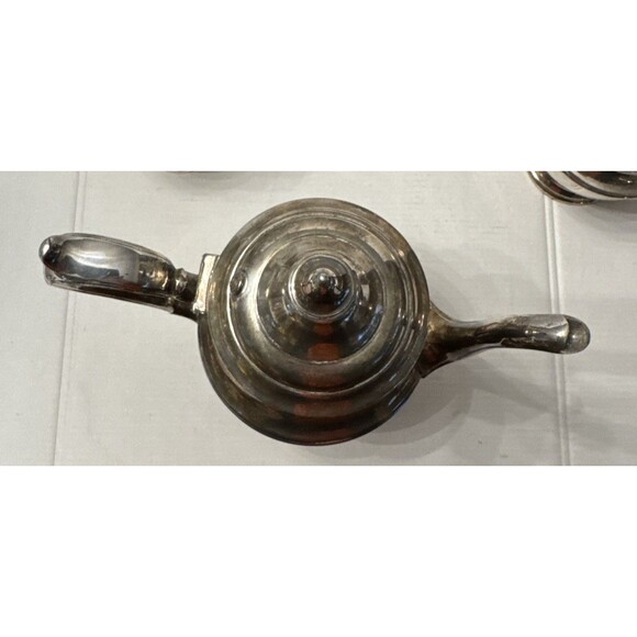 Vintage Forbes Silver Co Tea Coffee Set Teapot Sugar Cream/Lid Silverplate 1890s - Picture 4 of 15